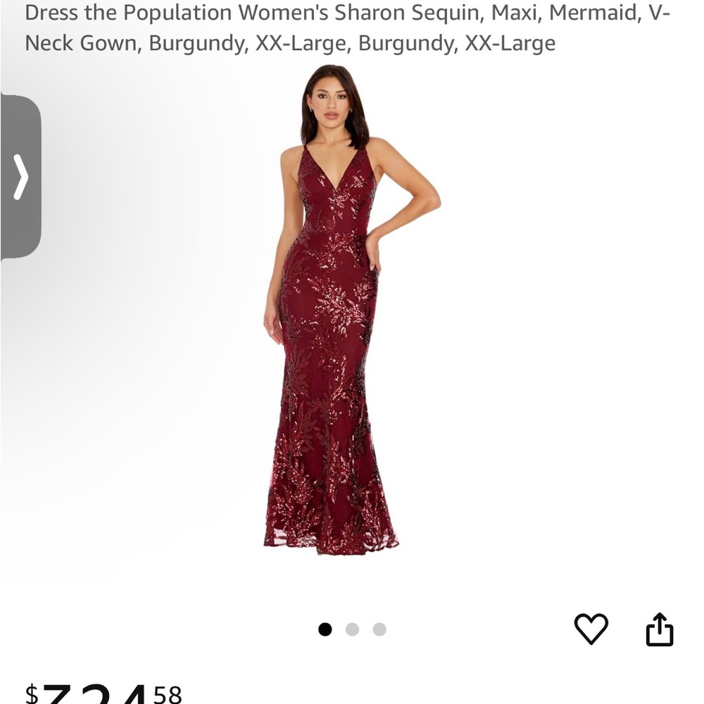42.   Nwt size xs Elegant Burgundy Floral Dress - Picture 7 of 8